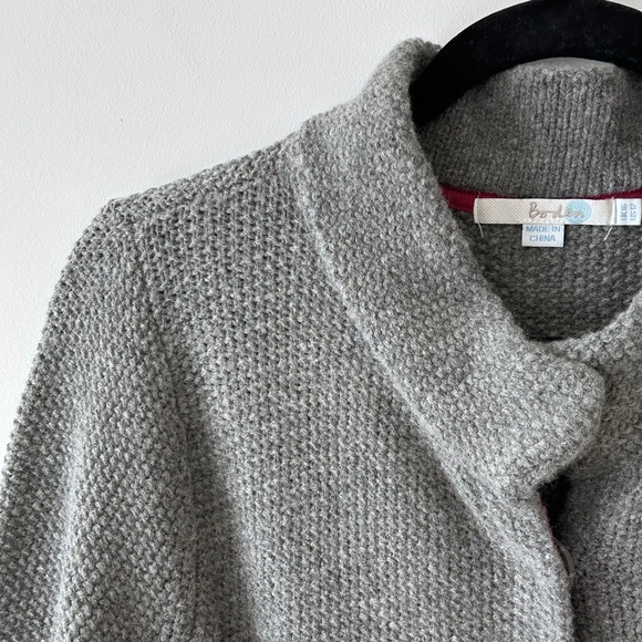 Boden Seed Stitch Gray Wool Cardigan Sweater Coat - Picture 5 of 16